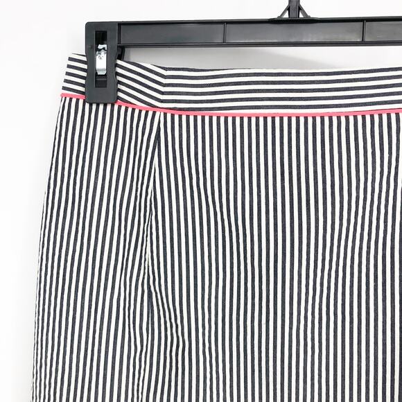J.Crew Womens No. 2 Pencil Skirt 2 Blue White Seersucker High Rise Knee Length - Picture 3 of 7